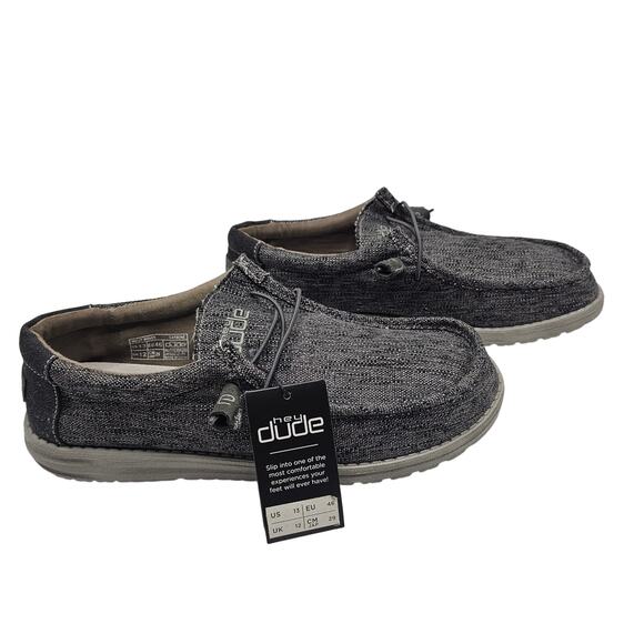 Hey Dude Wally Woven Slip-Ons in Carbone Men's 13 - Picture 2 of 11